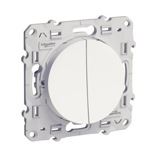 S520211 2-клавишный выключатель, Odace, цвет белый Schneider Electric — Schneider Electric S520211