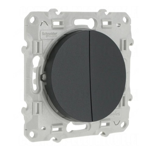 S540211 Odace Выключатель 2-х клавишный, цвет антрацит Schneider Electric — Schneider Electric S540211