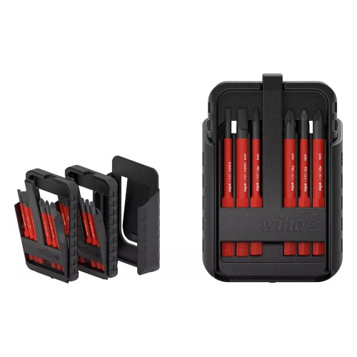 Набор бит slimBit electric slimVario шлиц, Phillips, Pozidriv, PlusMinus/Pozidriv, TORX, 12 шт. в SlimBit box — Wiha W43162