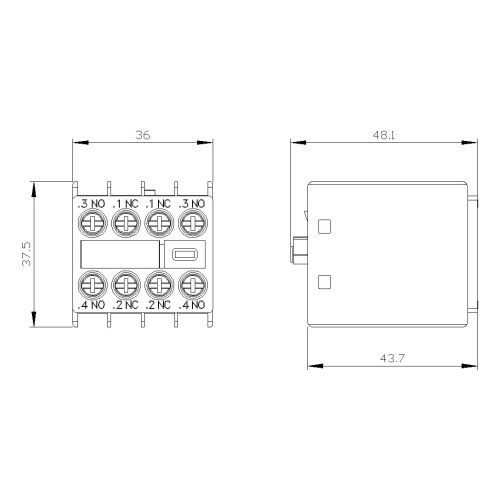 Блок вспомогательных контактов Siemens 3RH2 2 НО + 2 НЗ для 3RT2 и 3RH2 — Siemens 3RH2911-1FA22
