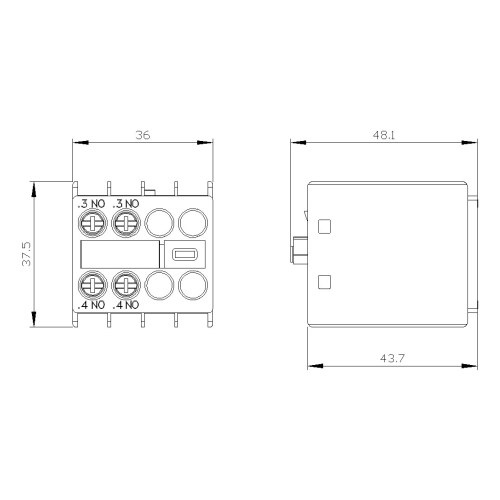 Блок вспомогательных контактов Siemens 3RH2 2 НО для 3RT2 и 3RH2 — Siemens 3RH2911-1HA20