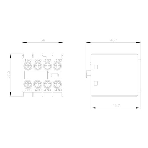 Блок вспомогательных контактов Siemens 3RH2 3 НО + 1 НЗ для 3RT2 и 3RH2 — Siemens 3RH2911-1HA31