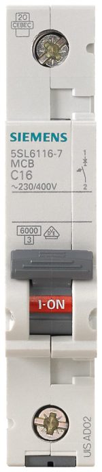 Автоматический выключатель Siemens 5SL6 1P C 2A 6кА — Siemens 5SL61027, фото 4