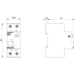 Дифференциальный автомат Siemens 5SU1 1P+N C 6A 30мА тип AC 4,5кА — Siemens 5SU1353-1KK06, фото 2
