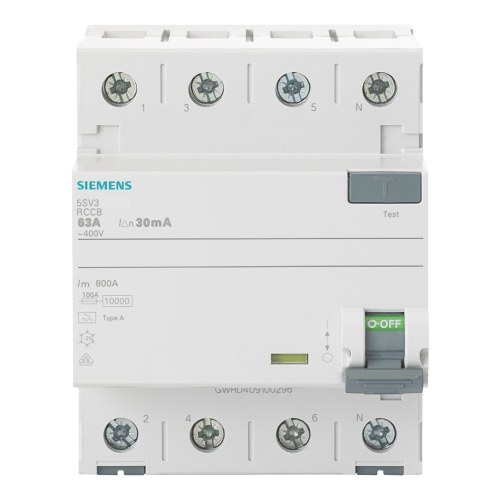 УЗО Siemens 5SV3 4P 63A 30мА тип A — Siemens 5SV33466