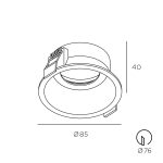 Рамка Софт 85 круглая RAL 9005 черная TECHNOLIGHT — Technolight 41001-BK, фото 2