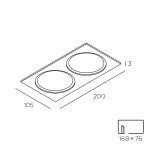 Рамка двойная под круглые 85 RAL 9005 черная TECHNOLIGHT — Technolight 41007-BK, фото 2