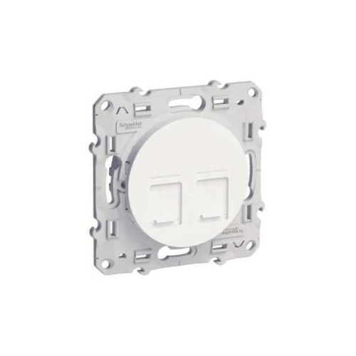 S520485 Odace Двойная розетка RJ45 белая Cat.6 Schneider Electric — Schneider Electric S520485