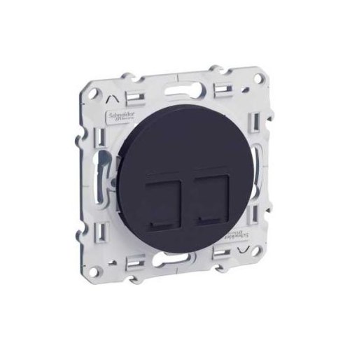 S540485 Odace Двойная розетка RJ45 CAT6 UTP, цвет антрацит Schneider Electric — Schneider Electric S540485